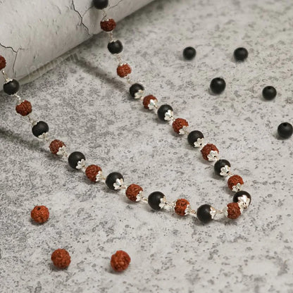 Silver Plated Divya Rudraksha Karungali Mala