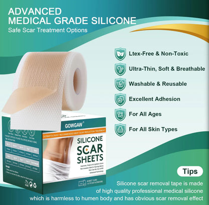 Medical Grade Silicone Scar Sheets, Silicone Scar Tape