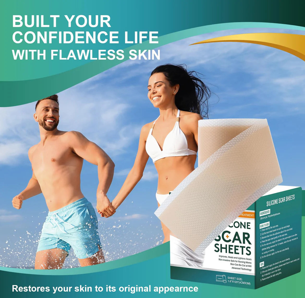 Medical Grade Silicone Scar Sheets, Silicone Scar Tape